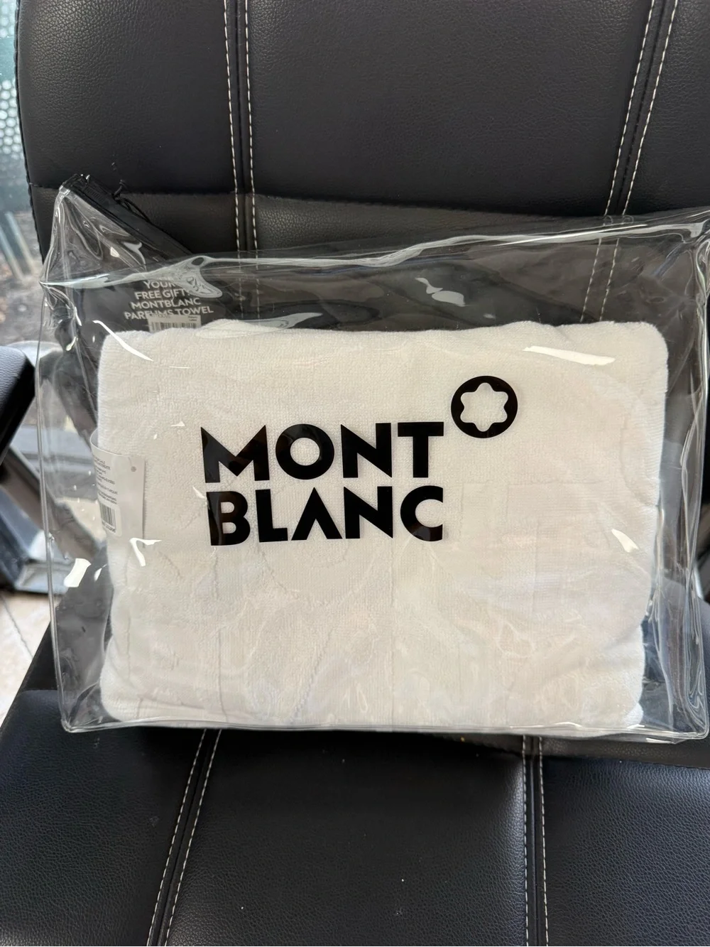 Mont Blanc White Embossed Logo Bath Towel